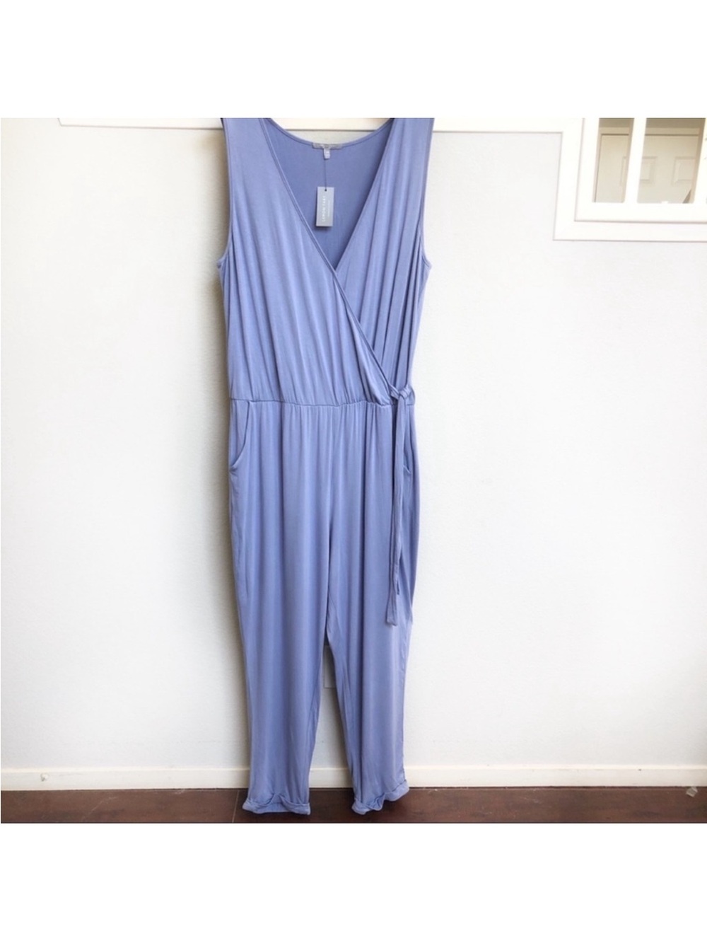 Lemon Tart Bettina Jumpsuit in a light periwinkle/lavender blue tone size 2XL